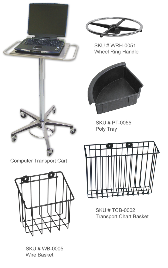 Adjustable Laptop Transport Stand Charts & Carts Patient Charting